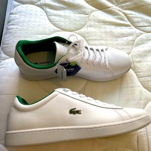 Lacoste men’s Lerond leather shoes, green interior, ortholite soles